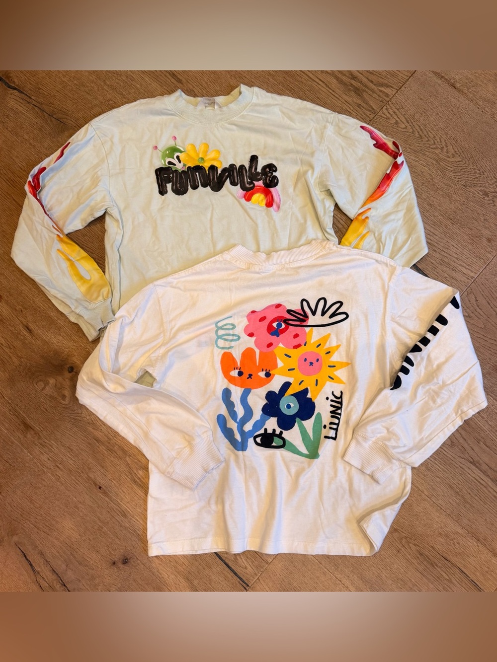 Kids' fun Long Sleeve Graphic Top - tee shirts Colorful Floral Print bundle